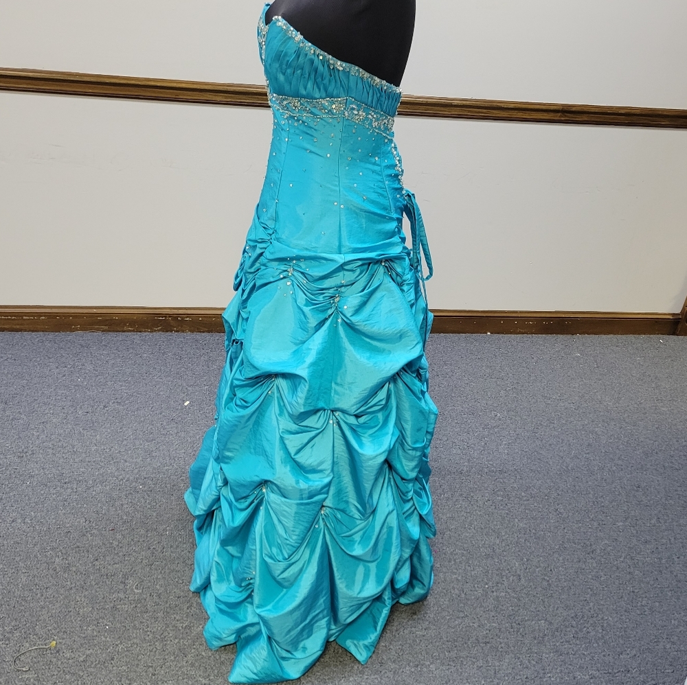 MORI LEE Barbie Flamingo Pink BALLGOWN DRESS Long pick-up pleats 8 - Picture 8 of 13
